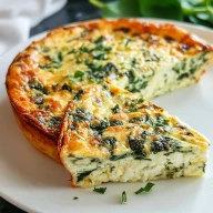 Cottage Cheese & Spinach Crustless Quiche