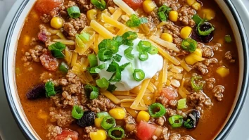 Easy Taco Soup with Ground Beef