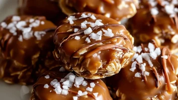No Bake Salted Caramel Cookies