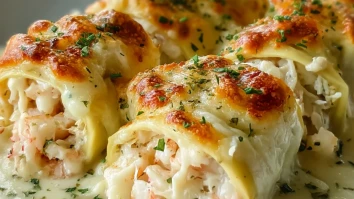 Shrimp Crab Alfredo Roll Ups