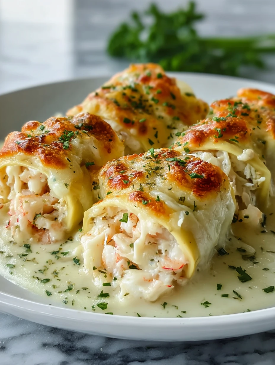 Shrimp Crab Alfredo Roll Ups