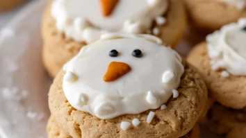 Melted Snowman Peanut Butter Cookies