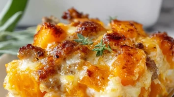 Cheesy Butternut Squash Casserole