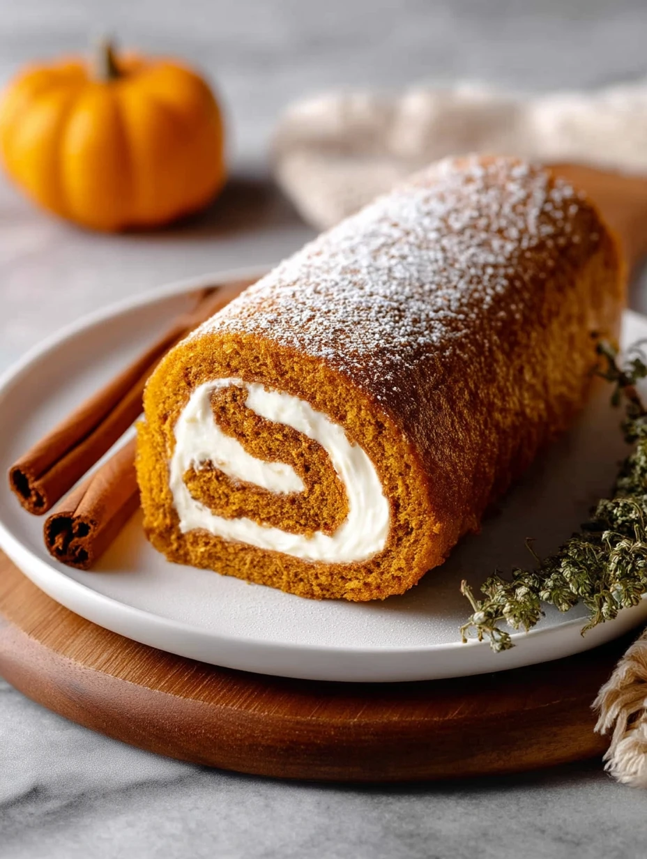 Classic Pumpkin Roll with Creamy Filling