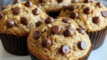 Healthy Chocolate Chip Banana Muffins