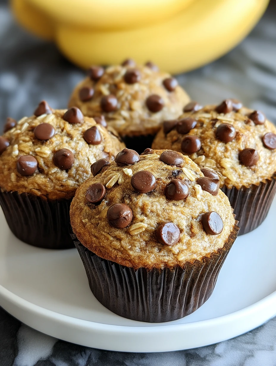 Healthy Chocolate Chip Banana Muffins