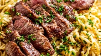 Garlic Butter Steak Lightning Noodles