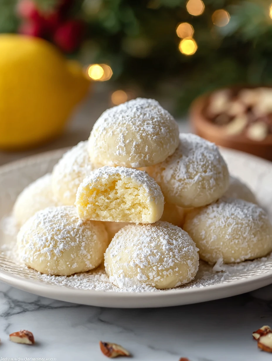 Bright Buttery Lemon Cream Snowball Cookies