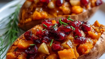 Cranberry Apple Twice-Baked Sweet Potatoes
