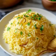 Savory Golden Onion Butter Jasmine Rice