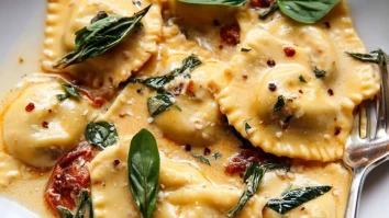 Dreamy Creamy Tuscan Ravioli