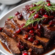 Slow Cooker Cranberry Glazed Brisket