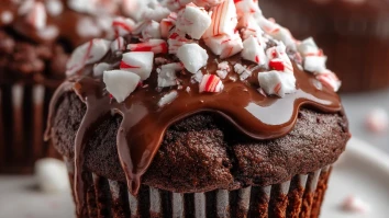 Peppermint Hot Chocolate Muffins