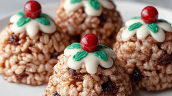 No-Bake Rice Krispie Christmas Puddings