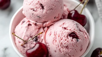 Healthy Cherry Greek Frozen Yogurt