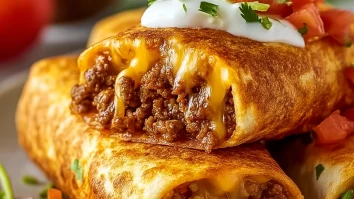 Crispy Cheesy Beef Chimichangas
