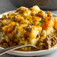 Cheesy Beef & Frozen Potato Casserole
