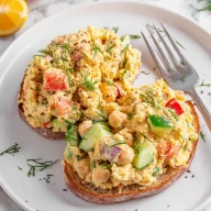 Mashed Chickpea Salad with Greek Yogurt