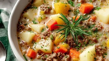Chunky Ground Beef and Potato Soup