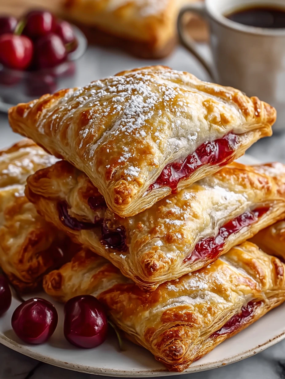 Homemade Cherry Puff Turnovers