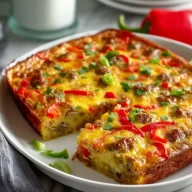 Juicy Crustless Sausage And Pepper Quiche
