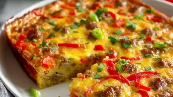 Juicy Crustless Sausage And Pepper Quiche