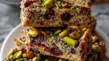 Pistachio Cranberry Chia Bars