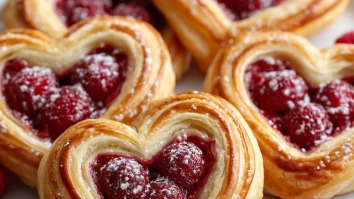 Raspberry Heart Danishes