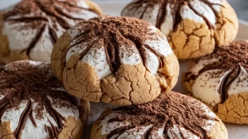 Tiramisu Crinkle Cookies