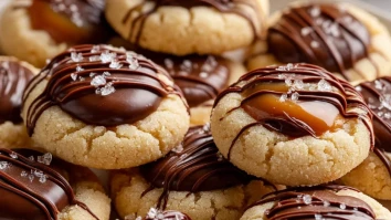 Twix Thumbprint Cookies