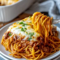 Baked Cream Cheese Spaghetti Casserole