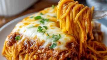 Baked Cream Cheese Spaghetti Casserole