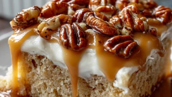 Butter Pecan Praline Poke Cake