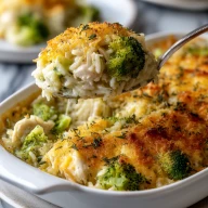 Cheesy Broccoli Chicken and Rice Casserole