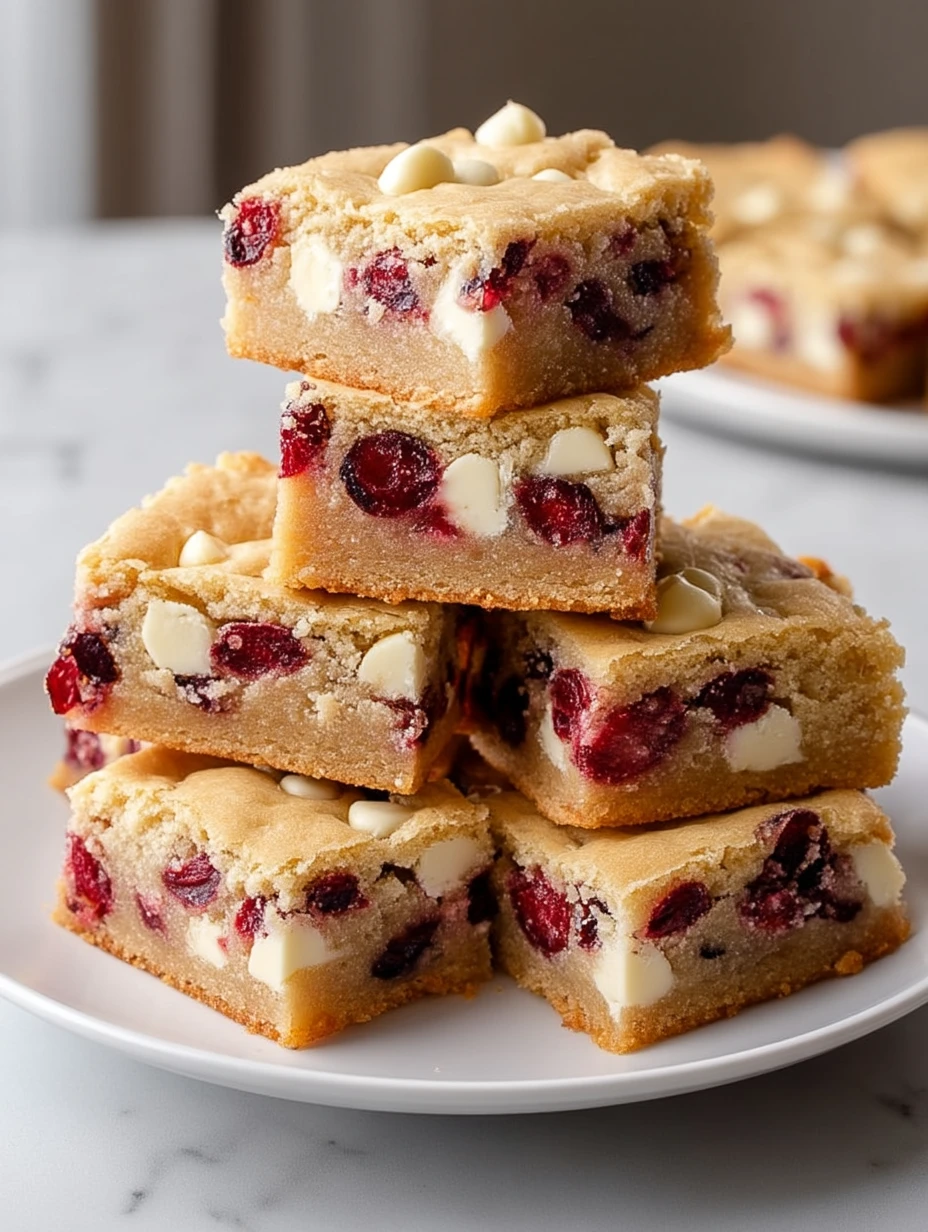 Chewy White Chocolate Cranberry Blondies
