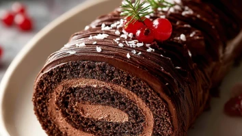 Chocolate Brownies Yule Log