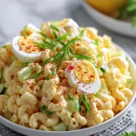 Creamy Deviled Egg Macaroni Salad
