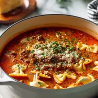 Creamy Lasagna Soup With Sausage And Ground Beef