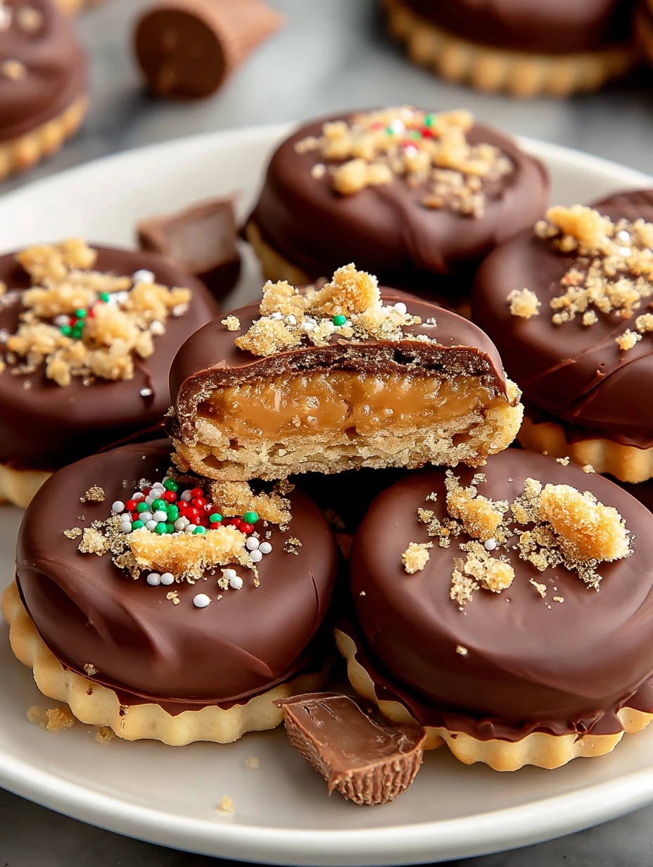 Festive Reese Cup Ritz Cracker Cookies