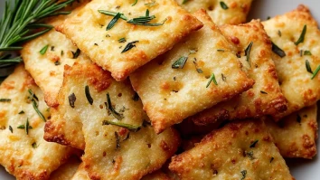 Homemade Parmesan Rosemary Crackers
