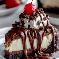 Hot Fudge Sundae Brownie Cheesecake