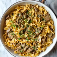 One Pot Beef Stroganoff