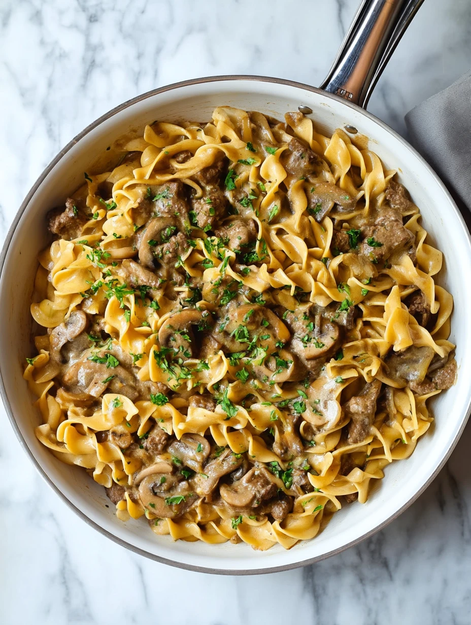 One Pot Beef Stroganoff
