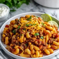 Quick Crockpot Taco Pasta