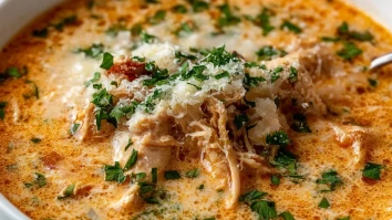 Slow Cooker Creamy Chicken Parmesan Soup