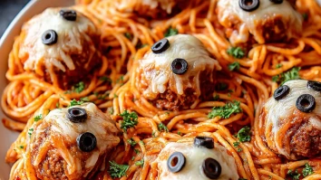Spooky Spaghetti & Cheesy Monster Meatballs