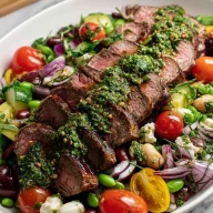 Steak Chimichurri & Dense Bean Salad