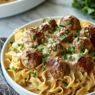 Swedish Meatball Noodle Bake