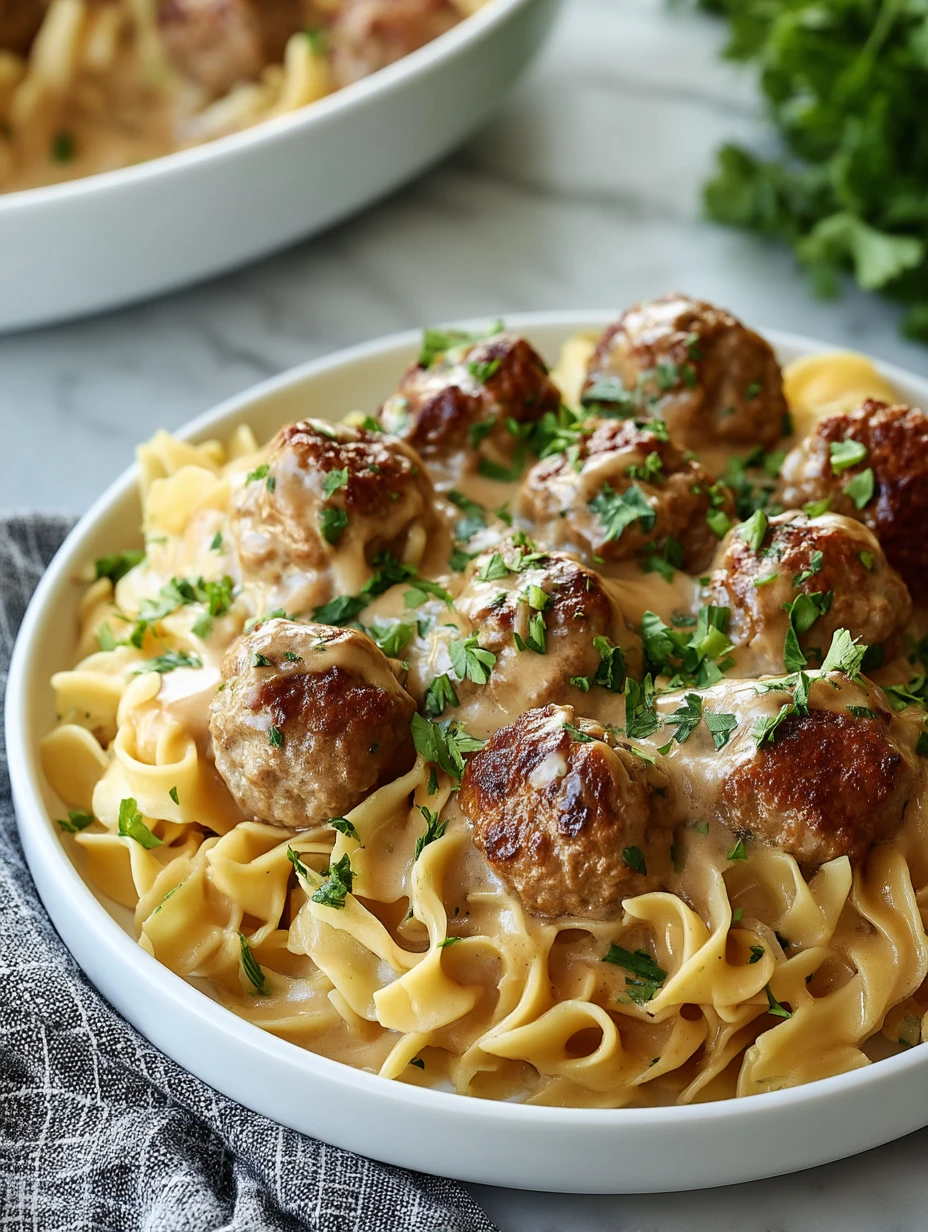 Swedish Meatball Noodle Bake
