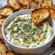 Warm Boursin Dip with Crostini